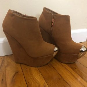 Privileged: Suede Wedge Heels